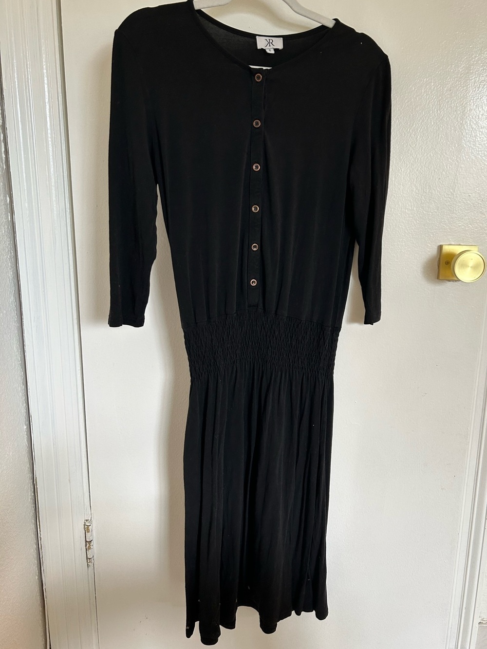 Classic Black Button-Front Dress by